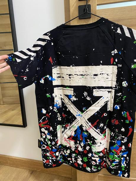 Off white čierne tričko, l