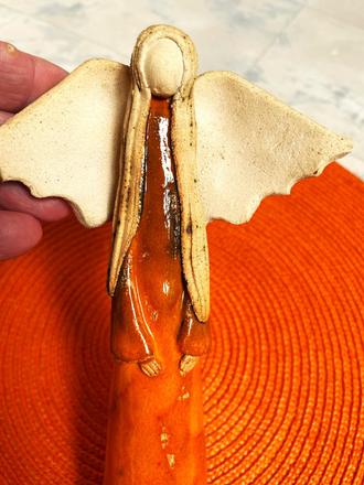 Naturálny keramický anjel,