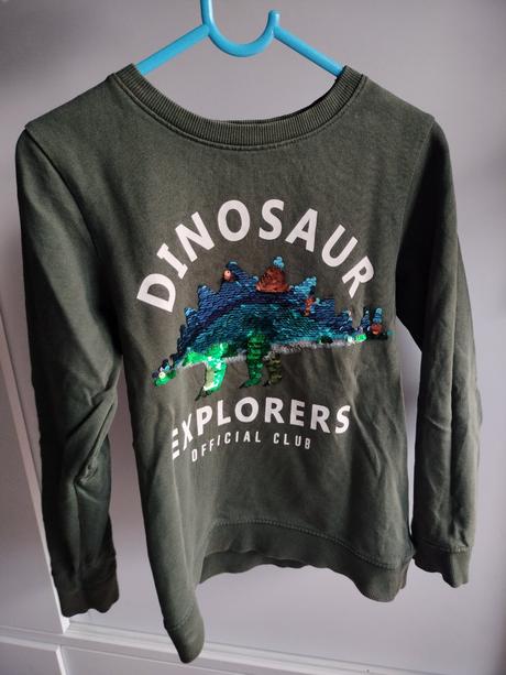 H&m flitrovaná dinosaur mikina, h&m,128