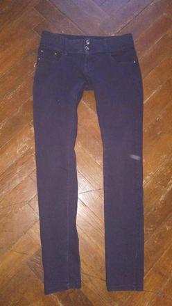 Tmavomodre slim nohavice s/m, miss fiori,s