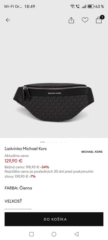 Čierno sivá ľadvinka michael kors, michael kors