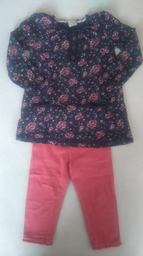 Dievčenské tričko s kvietkami a legíny f&f, f&f,86