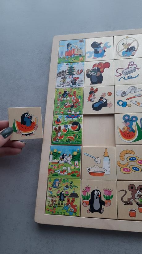 Drevená skladačka - krtko,