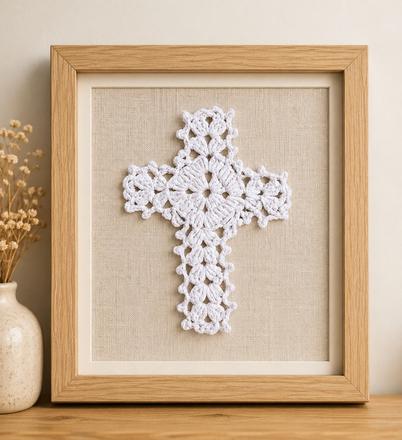 Háčkovaný krížik, handmade, rôzne farby, 