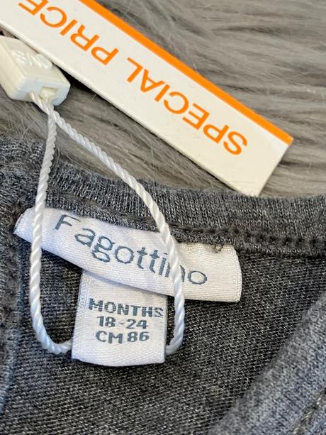 Dievčenské sivé tričko s potlačou fagottino (86), fagottino,86