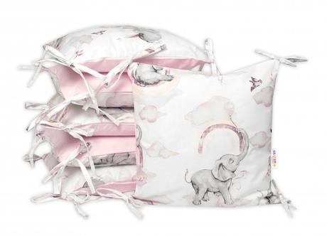 Bavlnený vankúšikový mantinel  slon a, 