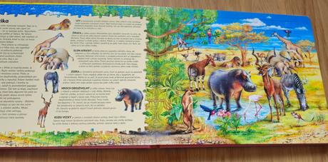 Kniha zvieratá v divočine s puzzle, 