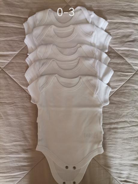 Biele body 5ks, matalan,56