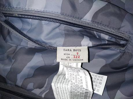 Obojstranná bunda maskačova, zara,122