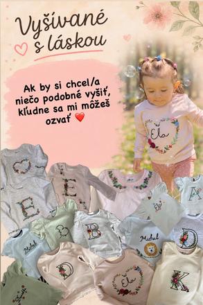 Personalizované ručne vyšívané tričká podľa vás, <50 - 128