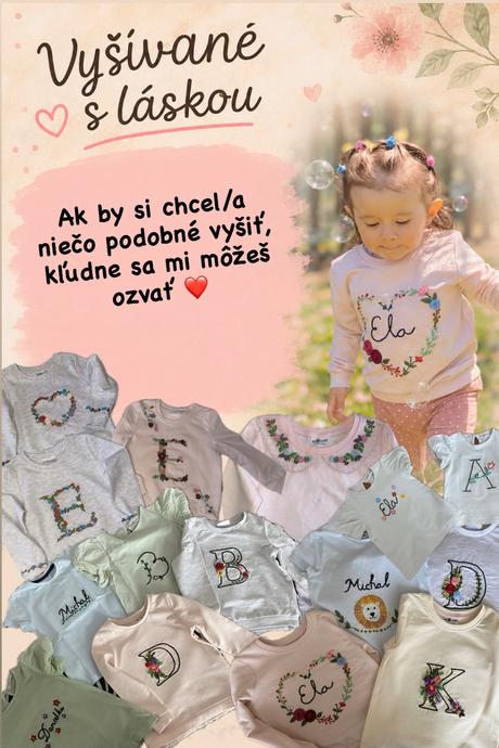 Personalizované ručne vyšívané tričká podľa vás, <50 - 128
