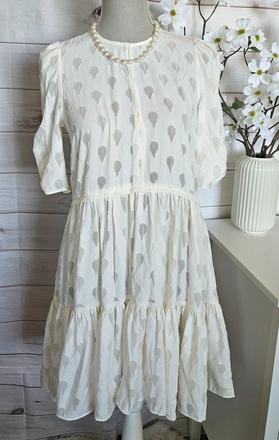 Krémové šaty h&m, h&m,34