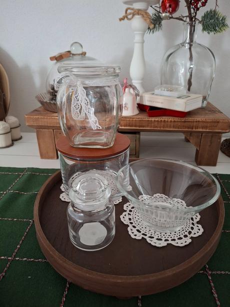 4ks sklenene nadoby, dozy, miska top stav, 