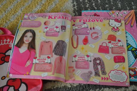 Ruksačik hello kitty, vymalovánky, časopis,