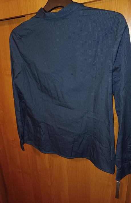 Dámska tmavomodra košeľa s bodkami 44, xl