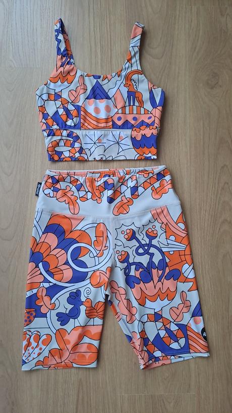 Elastické šortky + crop top abraka, m