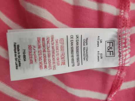 Ružové pásikové šaty, f&f,110