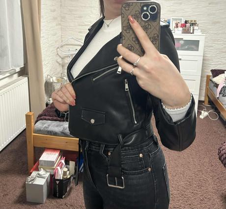 Nosena koženkova bunda veľkosť s, s