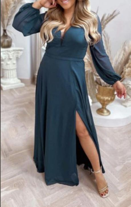 Elegantné tyrkysové šaty, 44