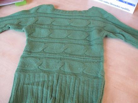 Zelený svetrík, 3/4 rukáv, s, s