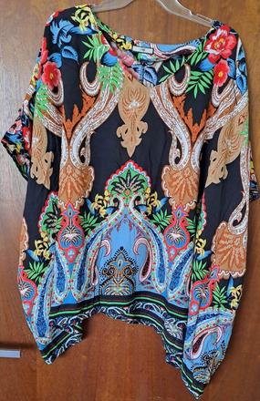 Pestrofarebná blúzka z viskózy, xxxl