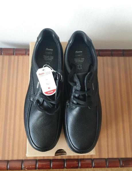 Čierne kožené topánky s membránou, baťa,45