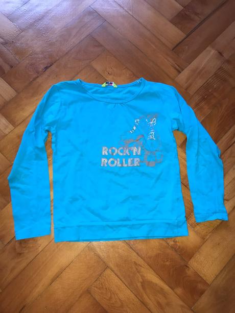 Krásne modré tričko - dievčenské - 140, 140