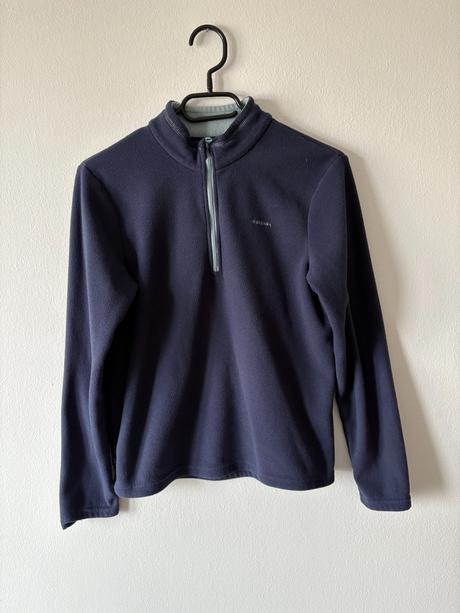 Fleecová mikina modrej farby, decathlon,146