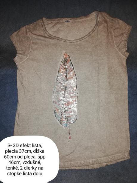 Tričko s 3d listom s, s