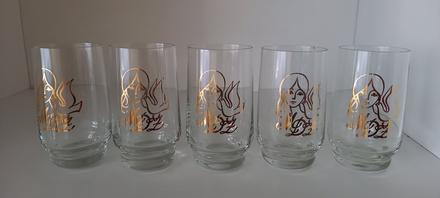 Retro poháre na vodu mdž 5ks, 