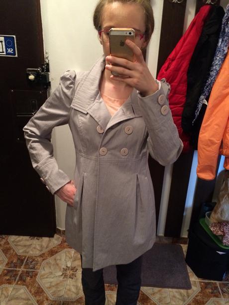 Prechodný šedý - sivý kabátik 38, m