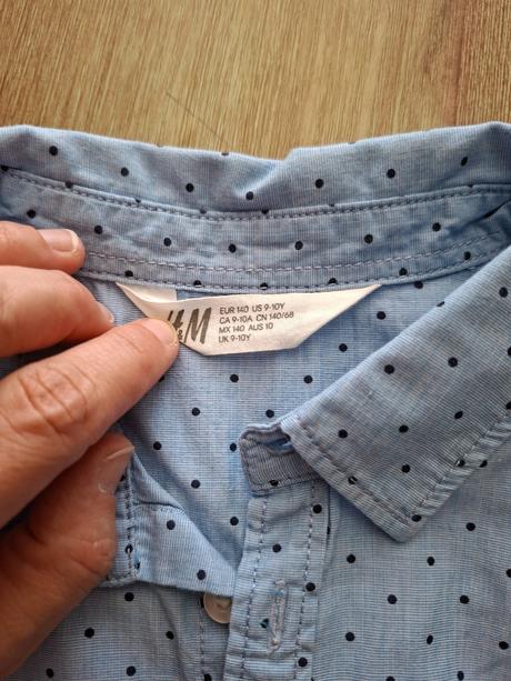 Košeľa s krátkym rukávom a bodkami, h&m,140