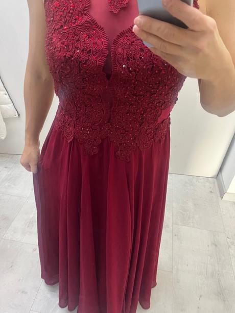 Vinovocervene spolocenske saty, xs