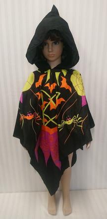 Kostým strašidelné čierne pončo, 4-9 r, 104-134 cm, 