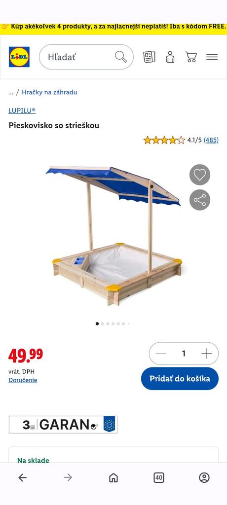 Lidl playtive pieskovisko s pieskom, 