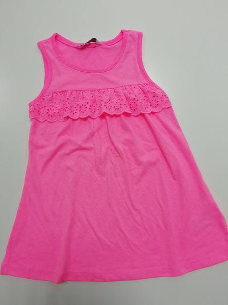 Neónové bavlnené šaty s madeirou, primark,92