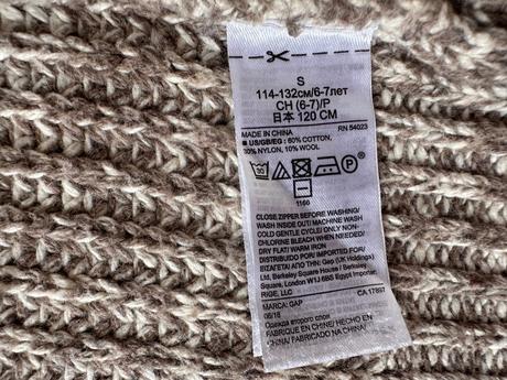 Gap chlapčenský hrejivý sveter na zips, gap,116