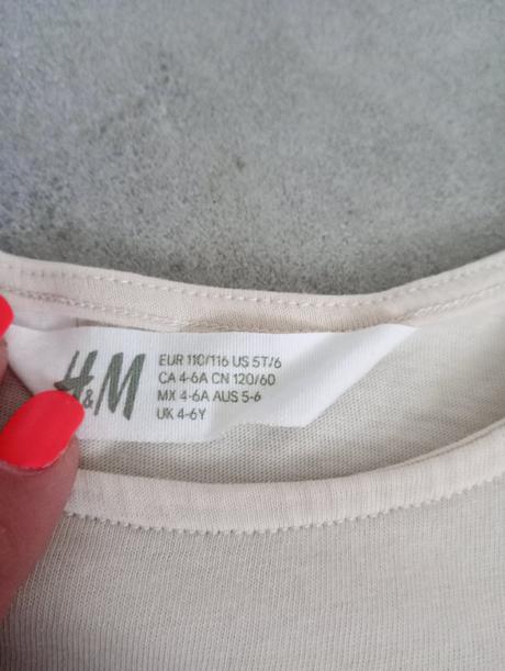 H&m top s jednorožcom 110/116, h&m,110