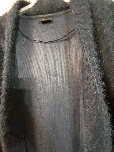 Kardigan/sveter tmavomodrý trblietavý, xl