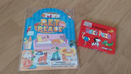 Zvieratkove gumolepky + puzzle pre najmensich, 
