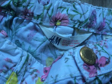 Kraťasky 3-4 roky,lúka, h&m,104