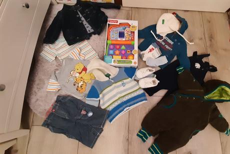 Taška plná vecí fisher price, benetton, gas, 50–62