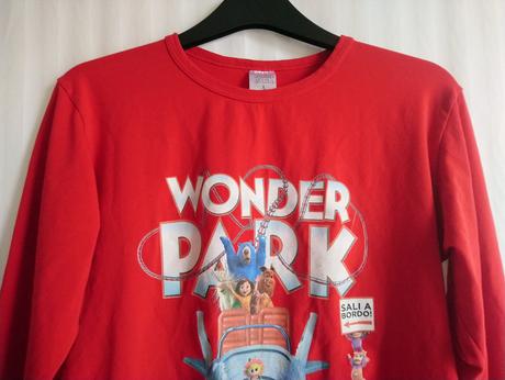 Elastické červené tričko s motívom wonder park, l