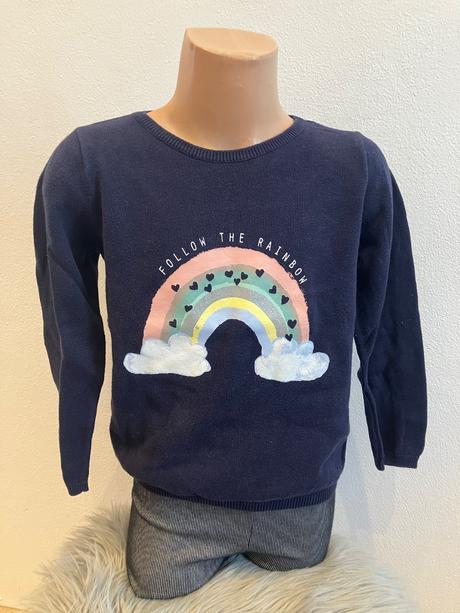 Dievčenský sveter dúha h&m (110-116), h&m,110