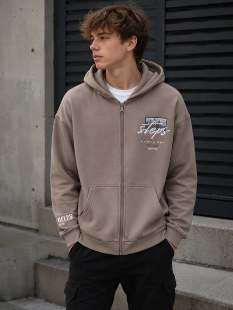 Chlapčenská zateplená mikina na zips s kapucňou, 140 / 158 / 170