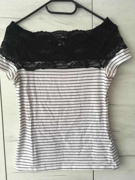 Tričko s čipkou, h&m,s