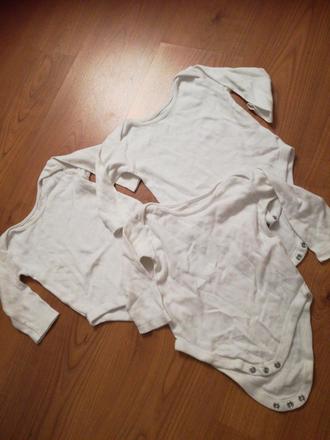 3x body 68/74 v bielej farbe, tu,68