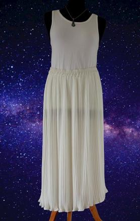 Biela plisovaná sukňa veľ. l, l