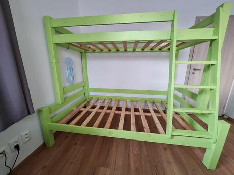 Poschodová posteľ - masív, 120 cm, šírka (cm): 120,dĺžka (cm): 200