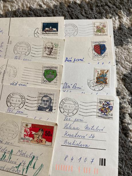 Retro pohľadnice kytice 80-90te roky, 